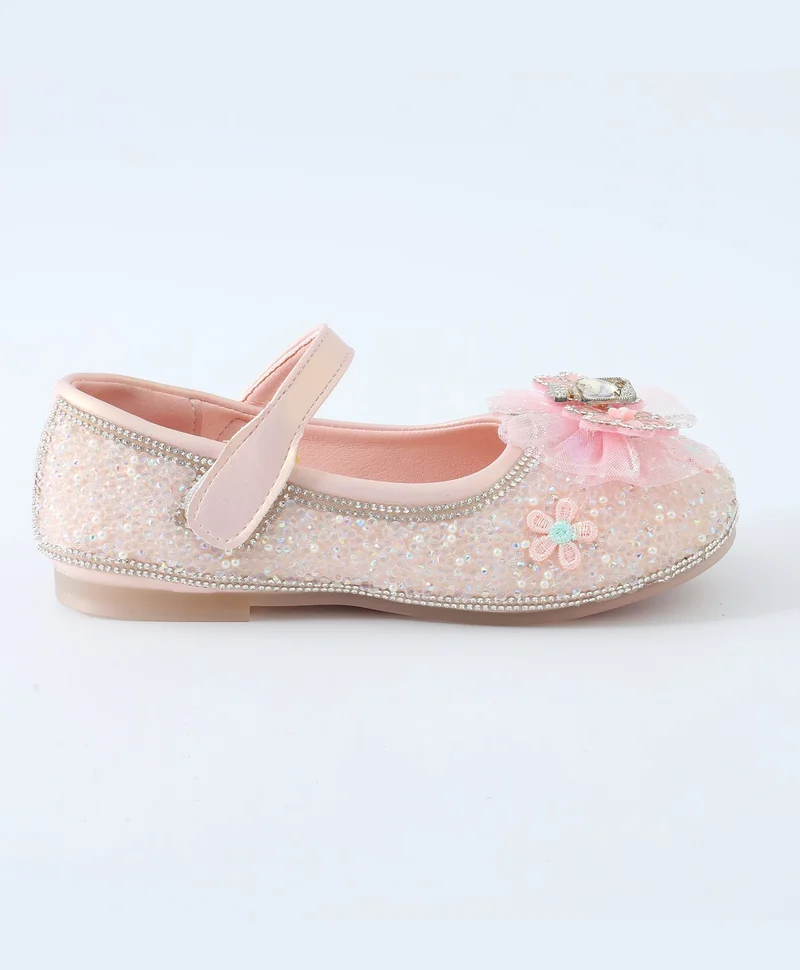 مارك وميا حذاء حفلات مارك وميا مرصع بتفاصيل زهور وردي